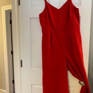 Loft Red Wide Legged Jumpsuit